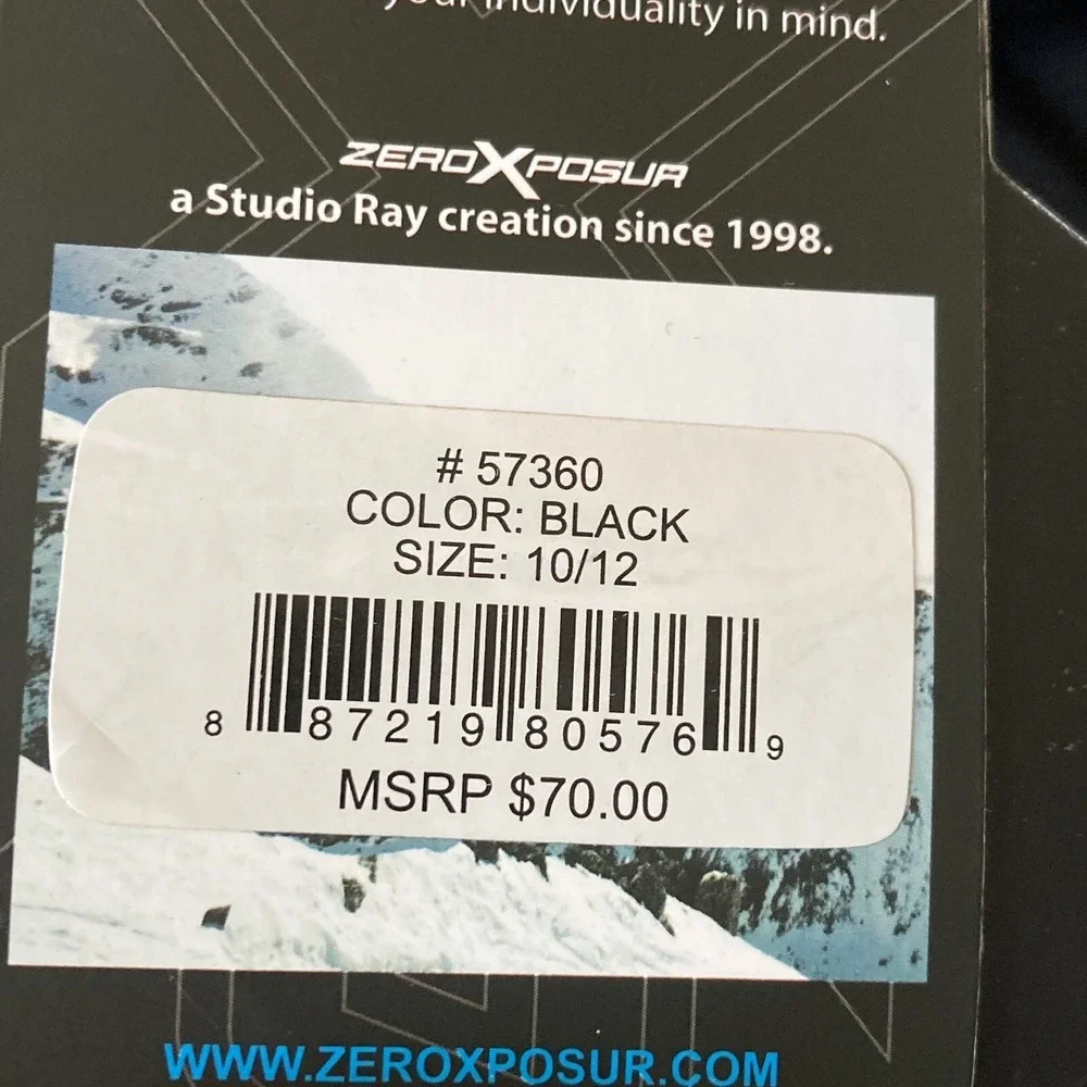 Zero Xposur Pants Boys Size 10 12 Black Snow Wear Pockets Outer Inner Layer